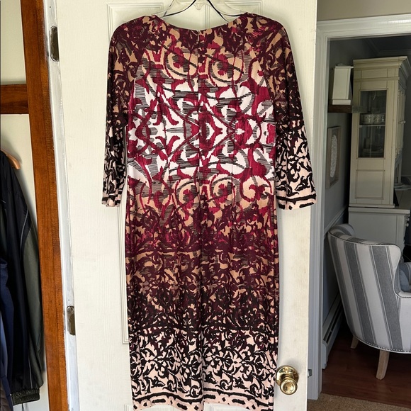 Rabbit Rabbit Rabbit Burgundy and Beige Dress - Picture 4 of 4